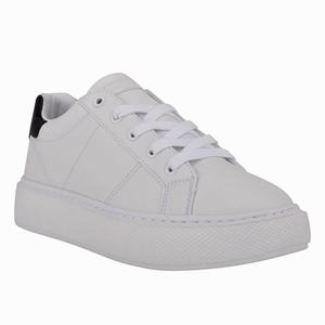 Nine West Keene White Sneakers - White/Black - Ireland (GQ9635047)